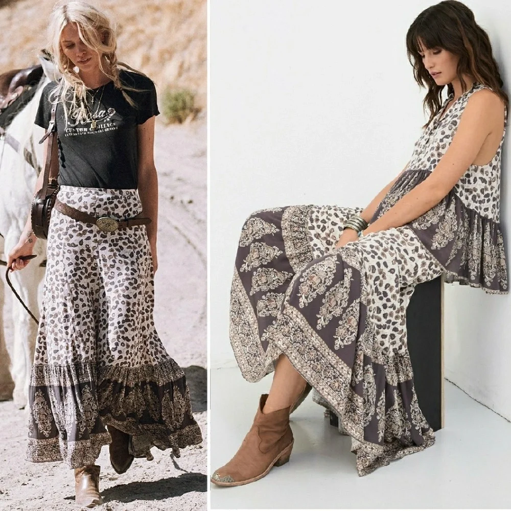 Spell designs delirium cream maxi skirt gypsy sz S